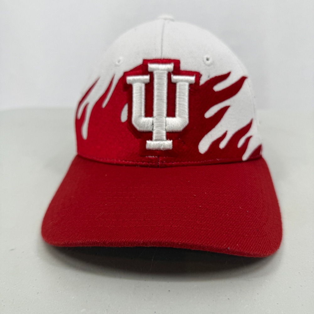 Zephyr Indiana University Hoosiers Hat Mens Small Red White Flame Z Fit Cap